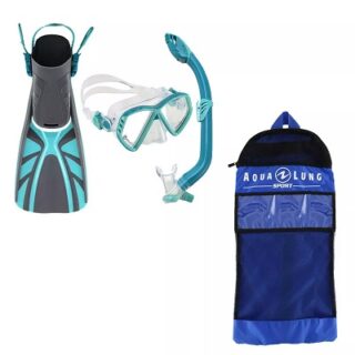 SET DE BUCEO COLOR CELESTE 4 PC