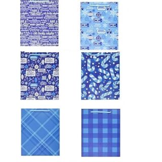 Bolsa de Regalo Navideña Azul 20 x 25 cm Diseños