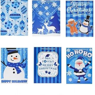 Bolsa de Regalo Navideña Azul 25.5 x 33 cm Diseños