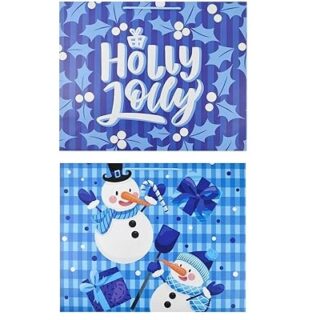 Bolsa de Regalo Navideña Azul 50.8 x 40.5 cm Diseños