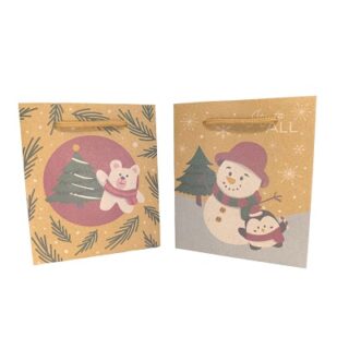 Bolsa de Regalo Navideña Kraft 13 x 15 cm Diseños