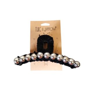 GANCHO PARA PELO DE TERCIOPELO NEGRO 13 CM