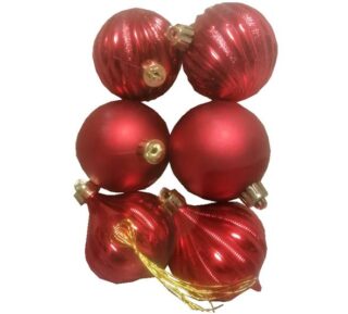 Set de 6 Esferas Navideñas Rojas de 6 cm