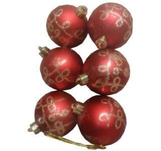 Set de 6 Esferas Navideñas Rojas de 6 cm