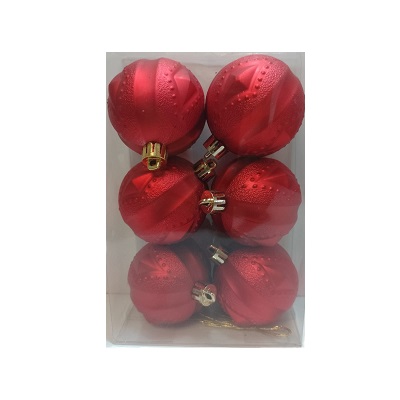 Set de 6 Esferas Navideñas Rojas de 6 cm