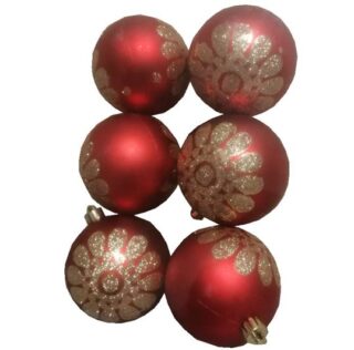 Set de 6 Esferas Navideñas Rojas de 6 cm