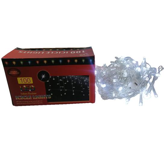 Cortina de 100 Luces LED Navideñas Blancas Tipo Lluvia de 2 m