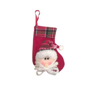 Bota Navideña Decorativa con Rostro de Papá Noel