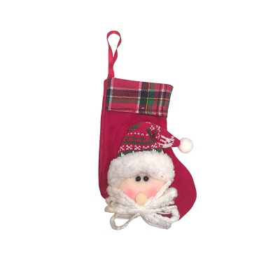 Bota Navideña Decorativa con Rostro de Papá Noel
