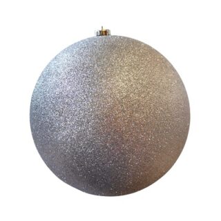 Esfera Navideña 25 cm Plateada Puntos Brillantes