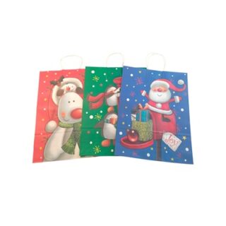 Bolsa de Regalo Navideña de Papel Kraft 42 x 32 cm