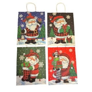 Bolsa de Regalo Navideña de Papel Kraft 25 x 18 cm