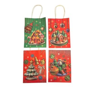 Bolsa de Regalo Navideña de Papel Kraft 31.5 x 30 cm
