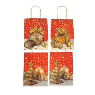 Bolsa de Regalo Navideña de Papel Kraft 21 x 15 cm