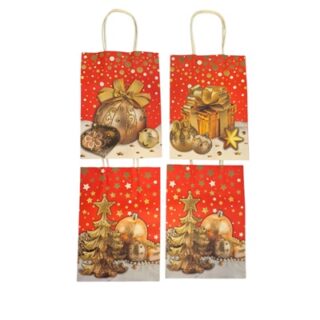 Bolsa de Regalo Navideña de Papel Kraft 25 x 19 cm