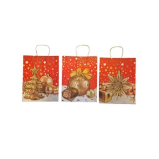 Bolsa de Regalo Navideña de Papel Kraft 25 x 33 cm