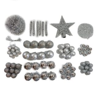 Set de Adornos Navideños Plateado