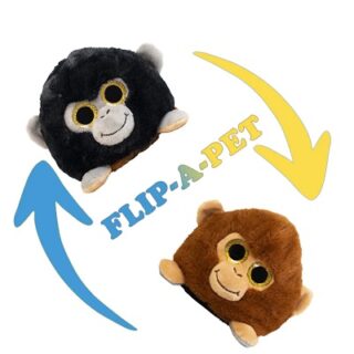 PELUCHE REVERSIBLE ANIMALES 2 EN 1 GORILA Y MONO 10 CM