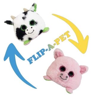 PELUCHE REVERSIBLE ANIMALES 2 EN 1 CERDO Y VACA 10CM