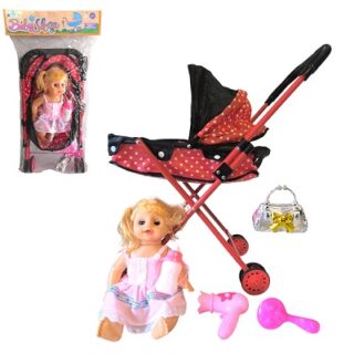 CARRUAJE DE JUGUETE CON ACCESORIOS