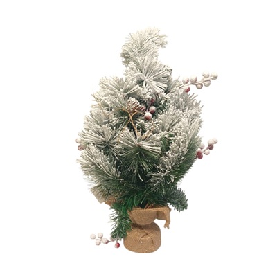 Árbol de Navidad Nevado con Luces LED y Agujas de Pino 60 cm