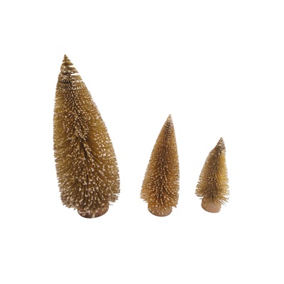 Set de 3 Árboles Navideños Decorativos Dorados