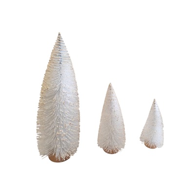 Set de 3 Árboles Navideños Decorativos Blancos