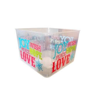 Caja Navideña de Plástico de 17 x 17 cm