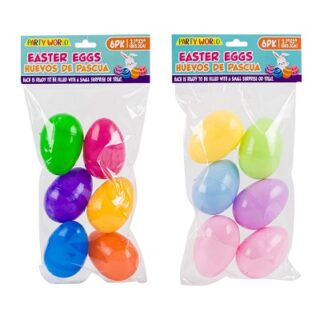 HUEVOS DE PASCUA DE PLASTICO 6 PC 8 X 5 CM