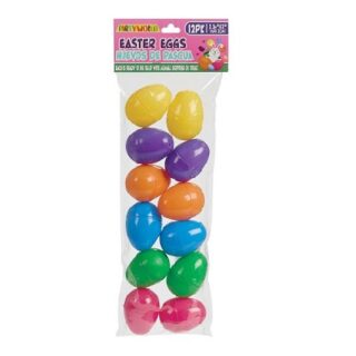 HUEVOS DE PASCUA 12PC COLORES SURTIDOS 6X4.2 CM