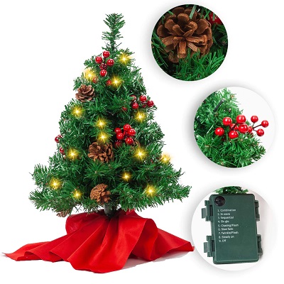 Árbol Navideño de Mesa con Luces de 22 Pulgadas