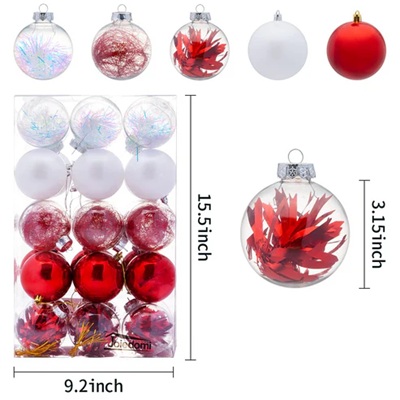 Set de 30 Esferas Navideñas con Diseños Surtidos