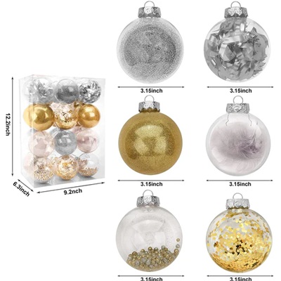 Set de 24 Esferas Navideñas con Diseños Surtidos