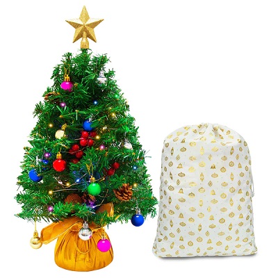Árbol Navideño de Mesa con 50 Luces Multicolor de 24 Pulgadas