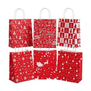 Bolsa de Regalo Navideña con Diseños Surtidos de 23 x 18 cm
