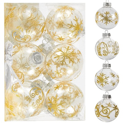 Esferas Navideñas Transparentes 12 Piezas