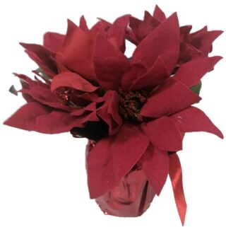 Flor de Pascua Navideña Decorativa 18 cm