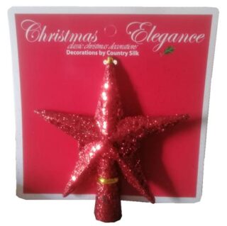 Estrella para Punta de Árbol de Navidad Roja 12 x 12 cm
