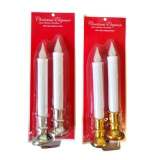 Velas LED de Plástico Navideñas 2 Piezas