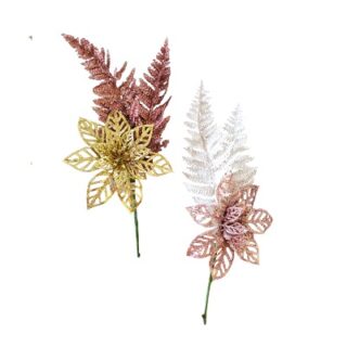 Flor Navideña Decorativa 28 cm