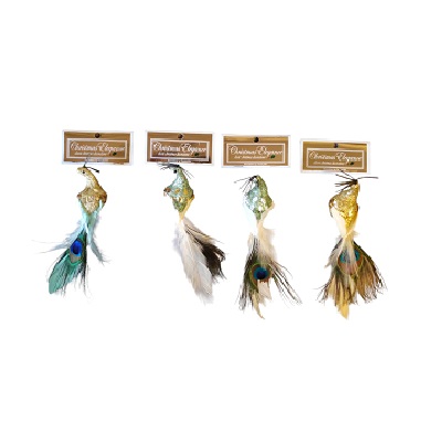 Decoración Navideña de Pavo Real 18 cm