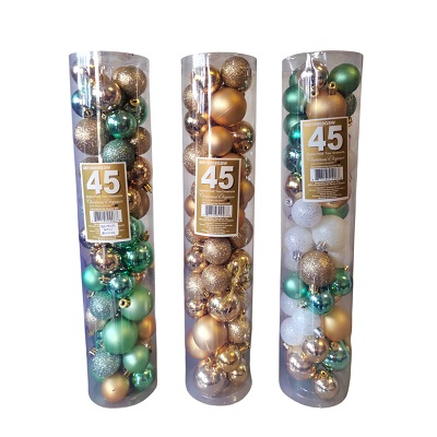 Set de Esferas Navideñas Colores Surtidos 45 Piezas