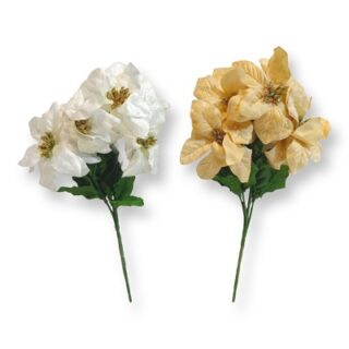 Ramo de Flores de Pascua Navideñas de Terciopelo 32 cm