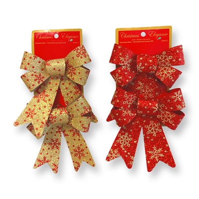 Moño Navideño con Brillantina