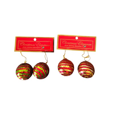 Esferas Navideñas con Lentejuelas 2 Piezas