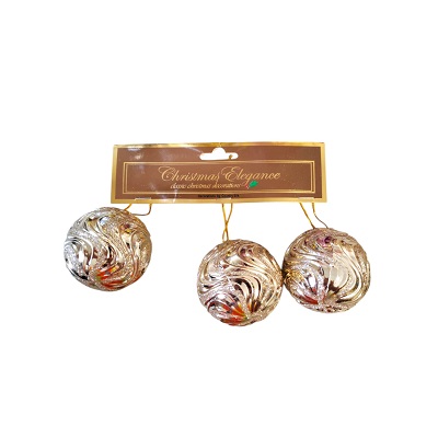 Set de 3 Esferas Navideñas con Diseños Surtidos