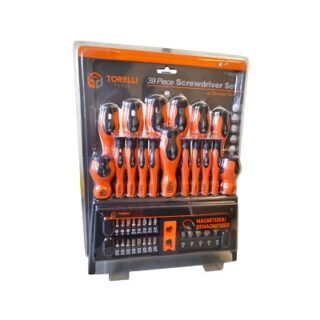 JUEGO DE DESTORNILLADORES TORELLI 39 PC CON SOPORTE