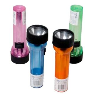 LINTERNA PLASTICA DE BATERIAS COLORES SURTIDOS
