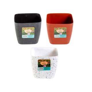 MACETA CUADRADA 16 X 17 CM VARIOS COLORES