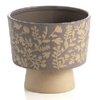 JARDINERA DE CERAMICA COLOR CAFE 19 X 20 CM